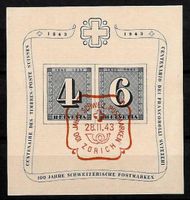 1943, W14 Block Zürich gestempelt (15244)