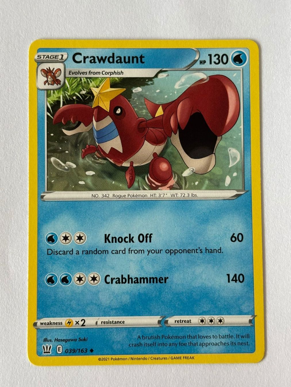 Pokémon Carte collezionabili: Pokemon-Karte Crawdaunt 039/163 – Usato da Herisau venduto da Seyashop1