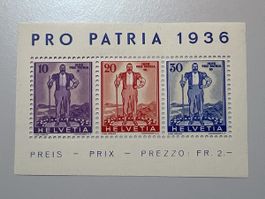 Pro Patria 1936, Postfrisch