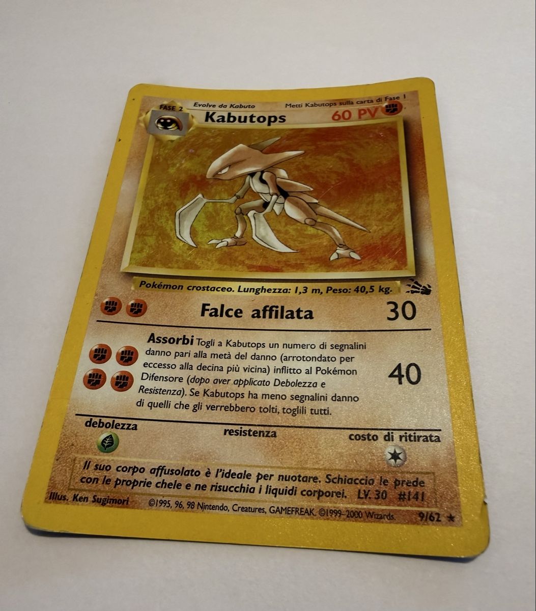 Pokémon Carte collezionabili: Pokemon Kabutops 9/62 holo italian – Usato da Lugano venduto da ktm_7jr7