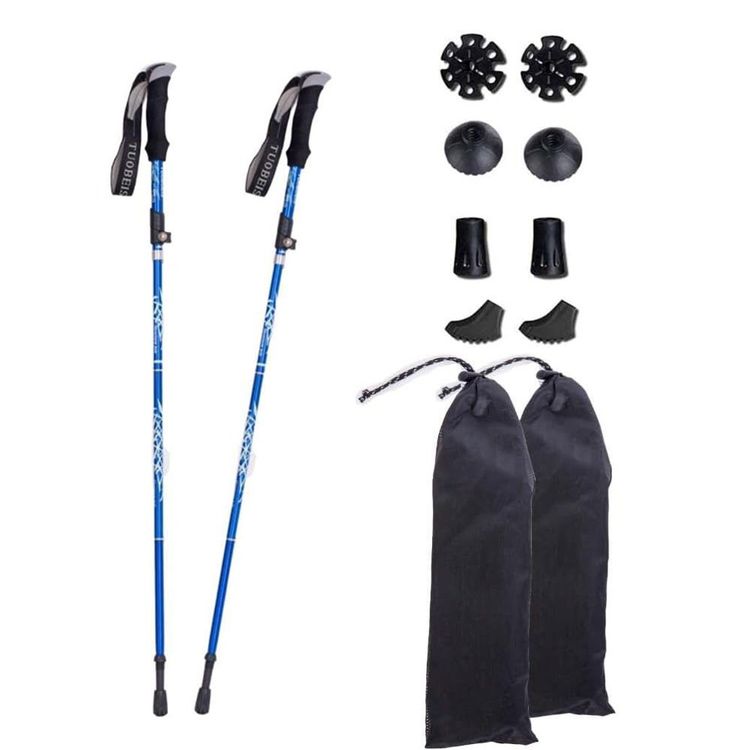 TrailBuddy Bâtons de trekking - Bâtons de randonnée légers et pliables pour l'équipement de randonnée - Paire