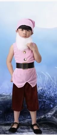 Zwergenkostüm in pink von 4-6 Jahre