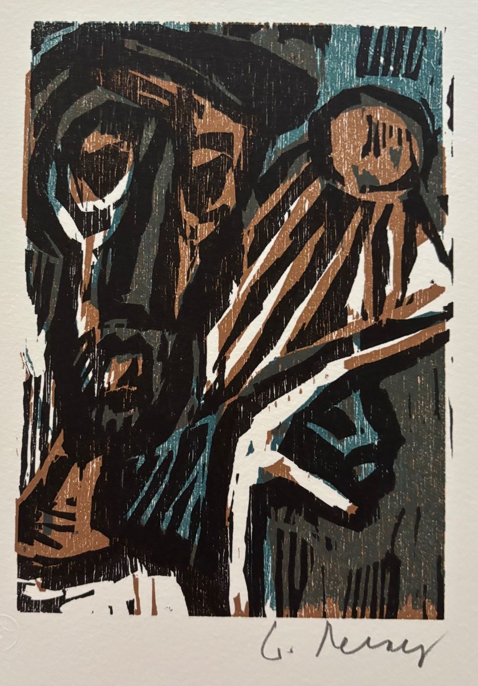 Xilografie: Werner Persy (1924-2017), Farblinolschnitt, handsigniert – Usato da Frauenfeld venduto da Merk52 1