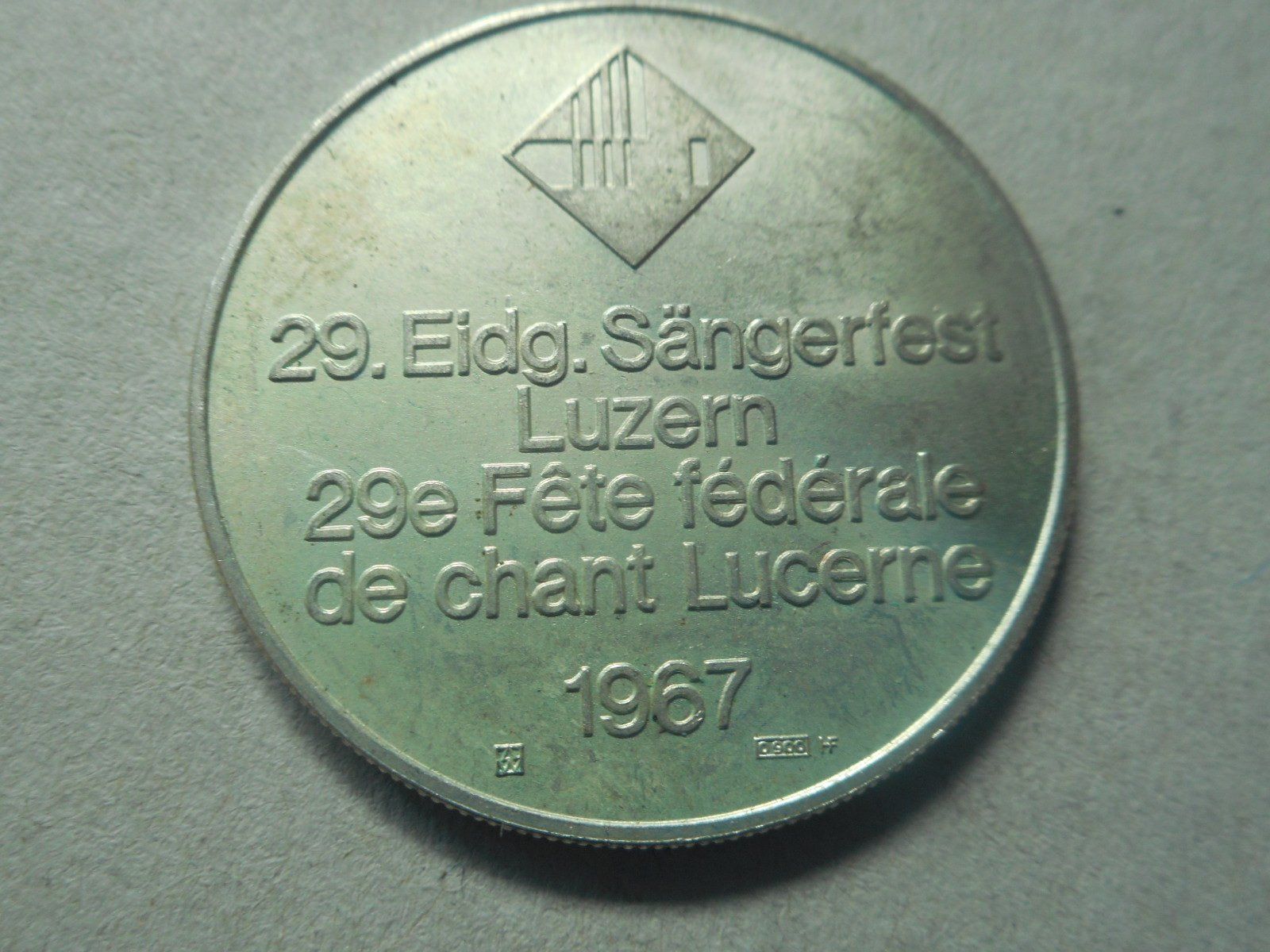 Medaglie: 1967  silber  29. Eidg.Sängerfest Luzern – Nuovo (secondo la descrizione) da Kriegstetten venduto da pizlad2010 1