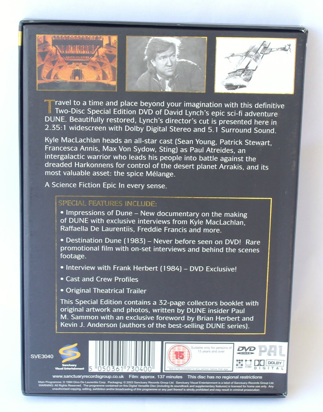 Tutti i DVDs: DVD Dune Two-disc Special Edition Science-Fiction von 2003 – Usato da Zürich venduto da Auctionata 1