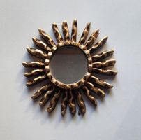 Peru: wunderschöner Holz Wandspiegel, 15 cm Durchmesser, NEU