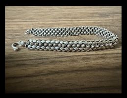 Bracelet argent 925 tressé style balinais / ethnique