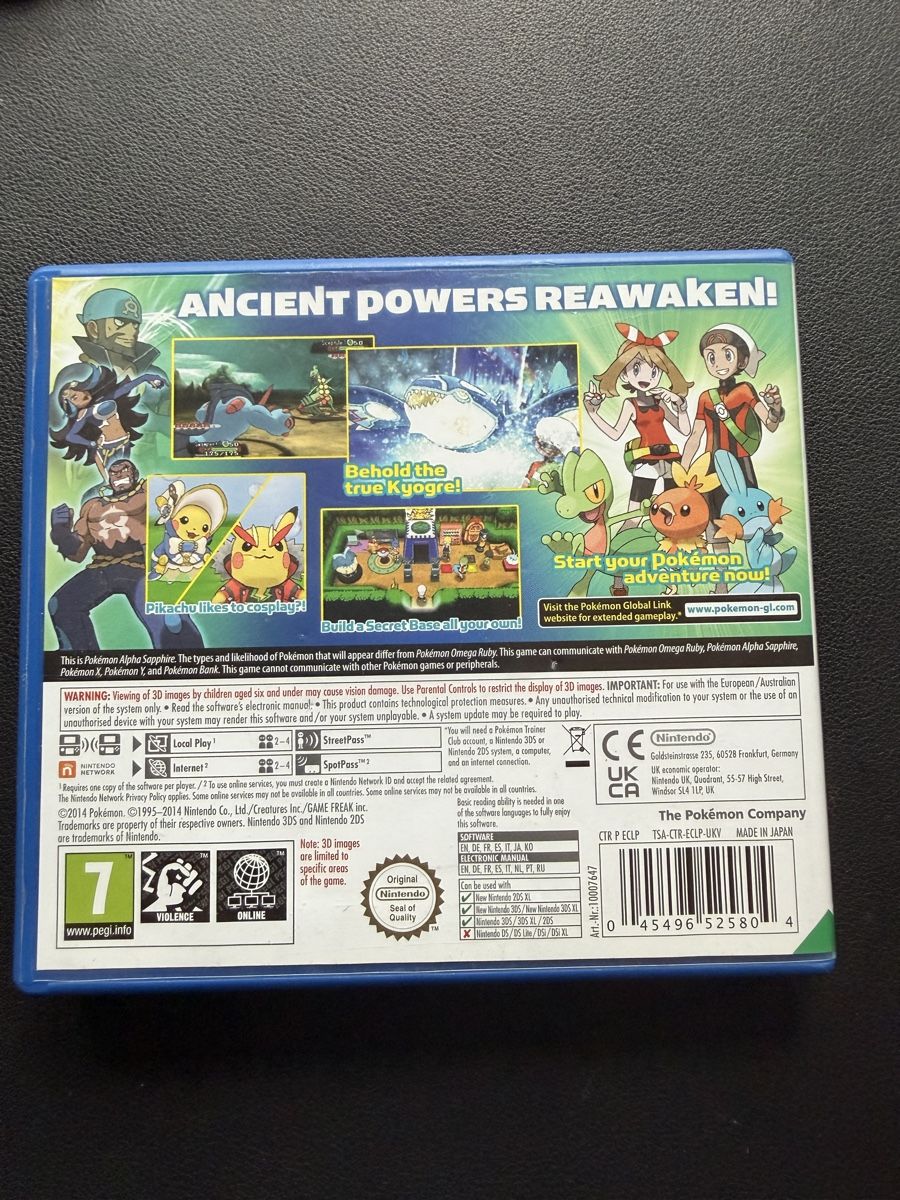 Pokémon Giochi: Pokémon Alpha Sapphire ONLY CASE NO GAME – Usato da Giubiasco venduto da th1_g22b 2