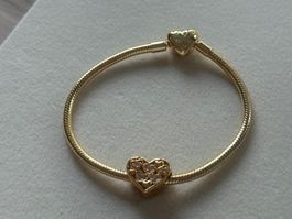Luxus Elegante  19 cm Armband mit Charm Farbe :Gold