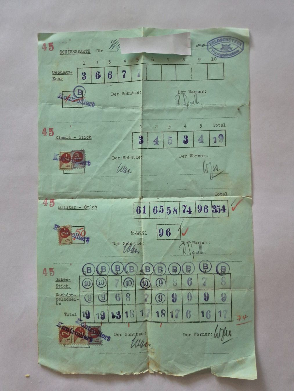 Documenti: Schiesskarte ca. 1940 – Usato da Langendorf venduto da zvonu161