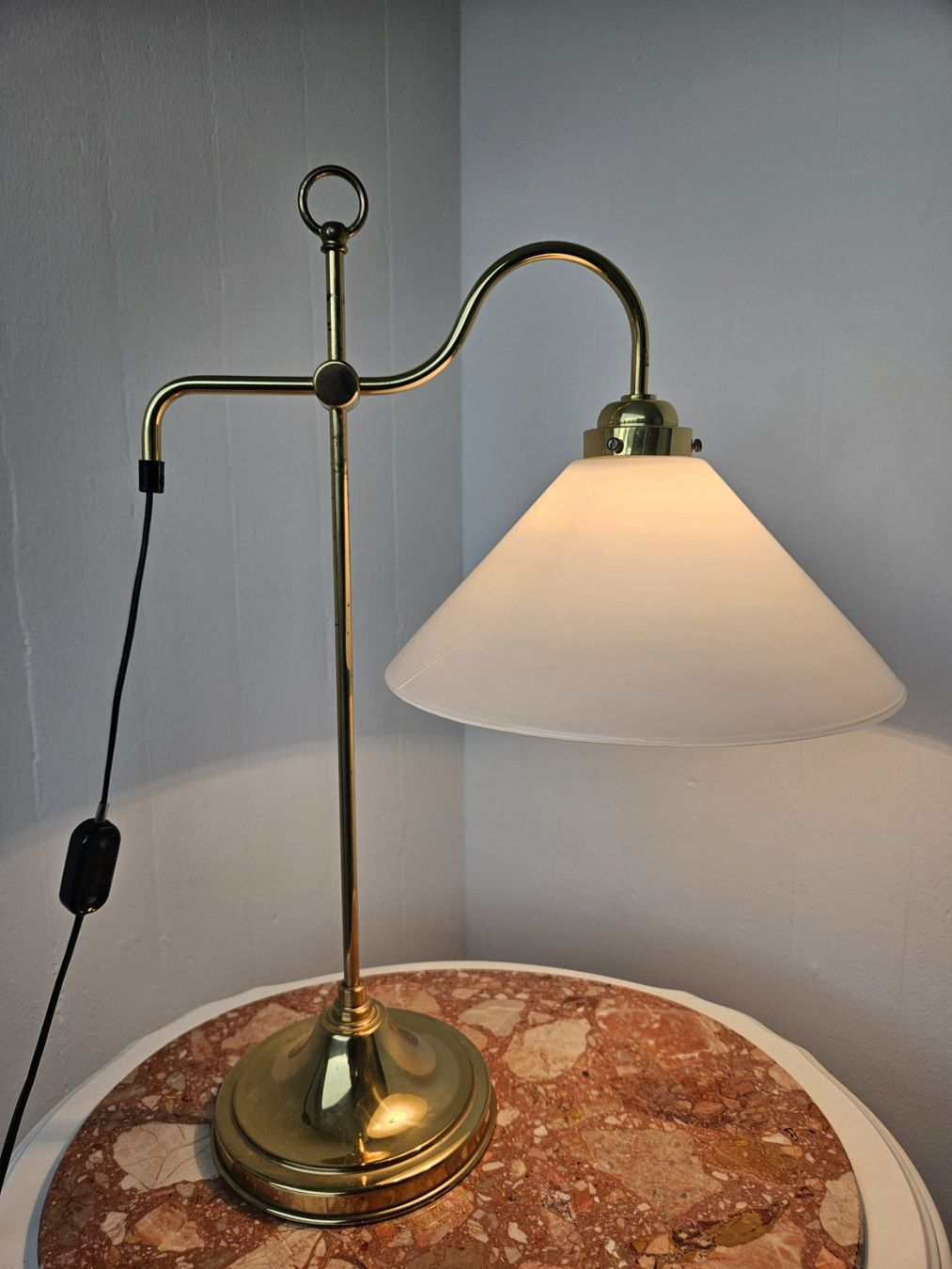 Lampes: Tischlampe Art-Deco - Messing - Opalglas – D'occasion à Wittenbach par anzo4 1