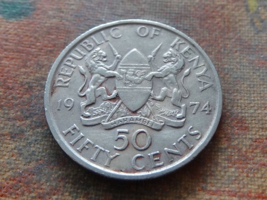 Tutti le monete: KENYA   50  Cents   1974 – Usato da Romanel-sur-Lausanne venduto da Swift13