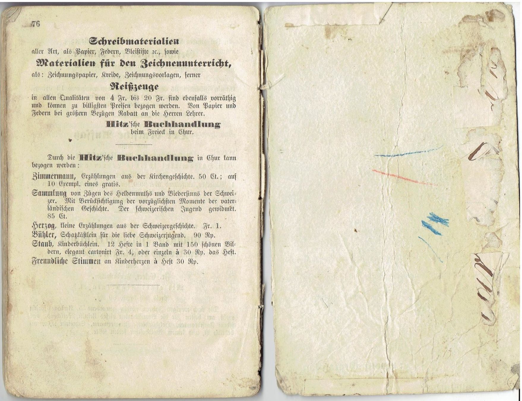 Libri: Schulbüchlein Chur 1862 – Difettoso da Flims - Dorf venduto da Stagediver 9