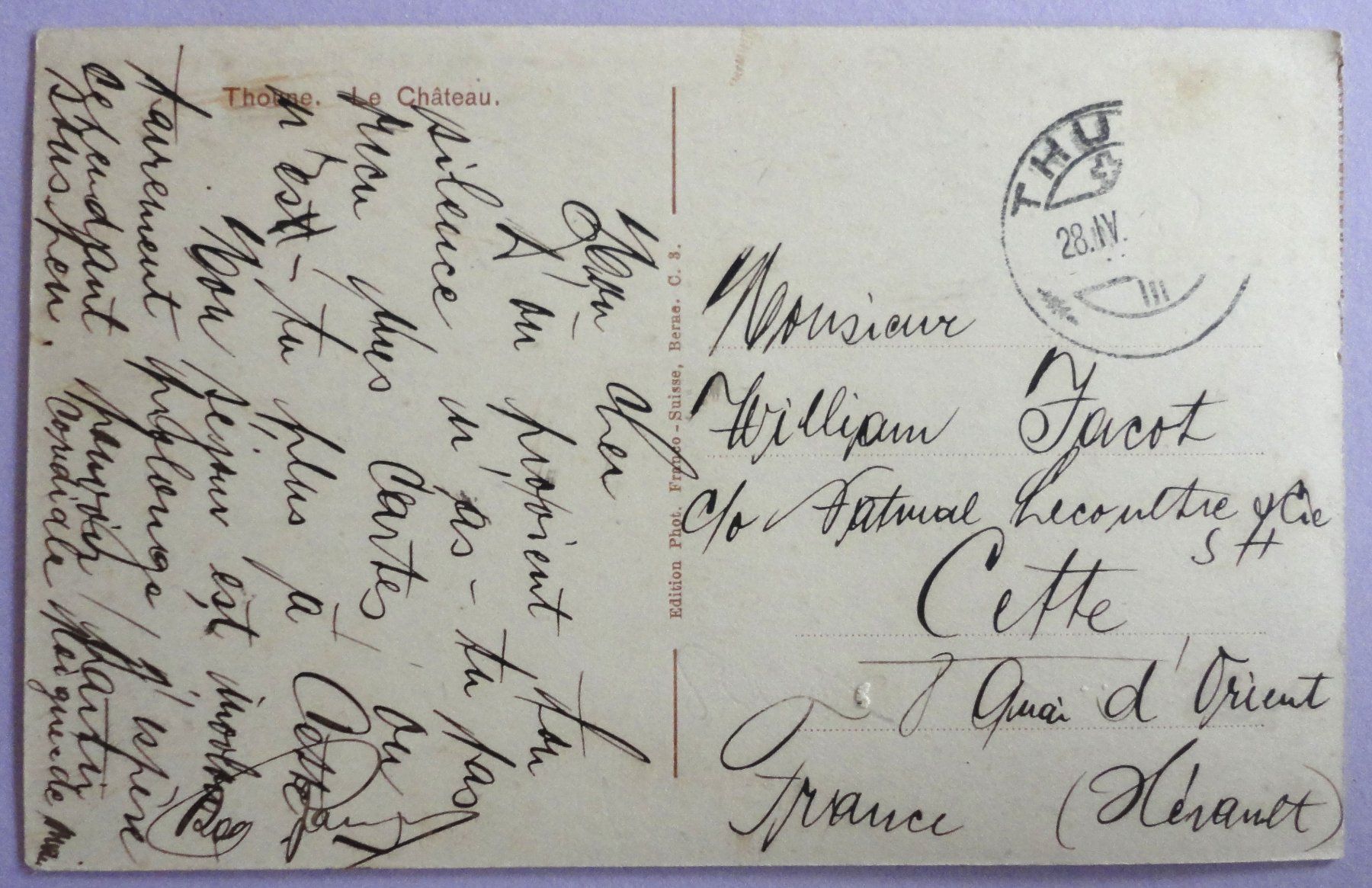 Cartoline postali: Thun - Das Schloss – Difettoso da Fétigny venduto da Billy2miny 1