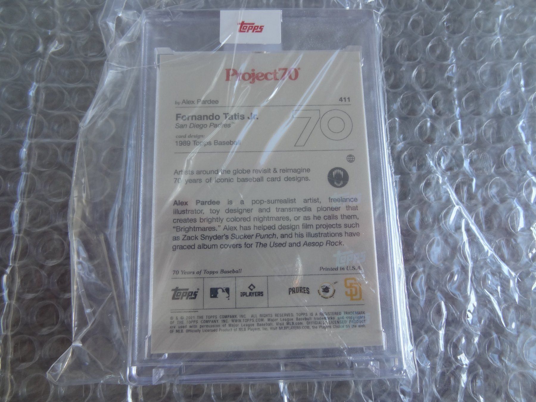 Topps Carte collezionabili: topps Project 70 Baseball Tatis jr. Alien Predator Tribute – Nuovo e nell'imballaggio originale da Lyss venduto da Famicom 1