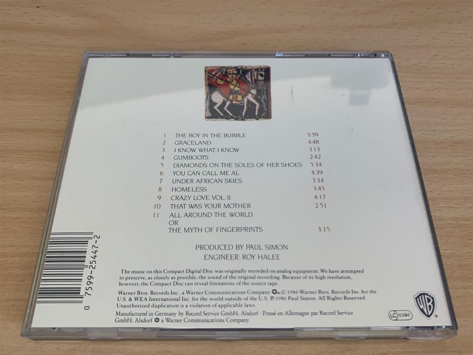CD: Paul Simon – Graceland – Usato da Rikon im Tösstal venduto da Alpenmutz 1