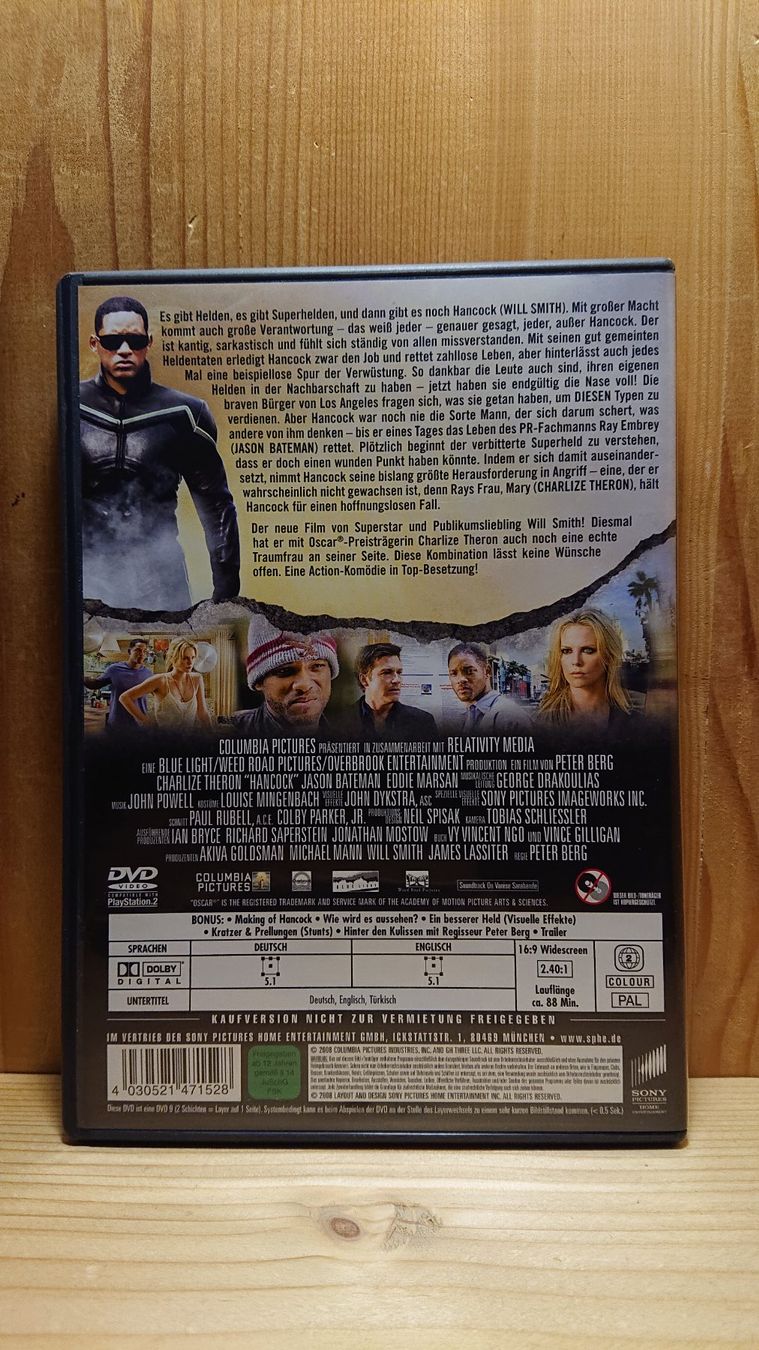 Tutti i DVDs: HANCOCK DVD mit Will Smith – Usato da Wilderswil venduto da Exebub 1