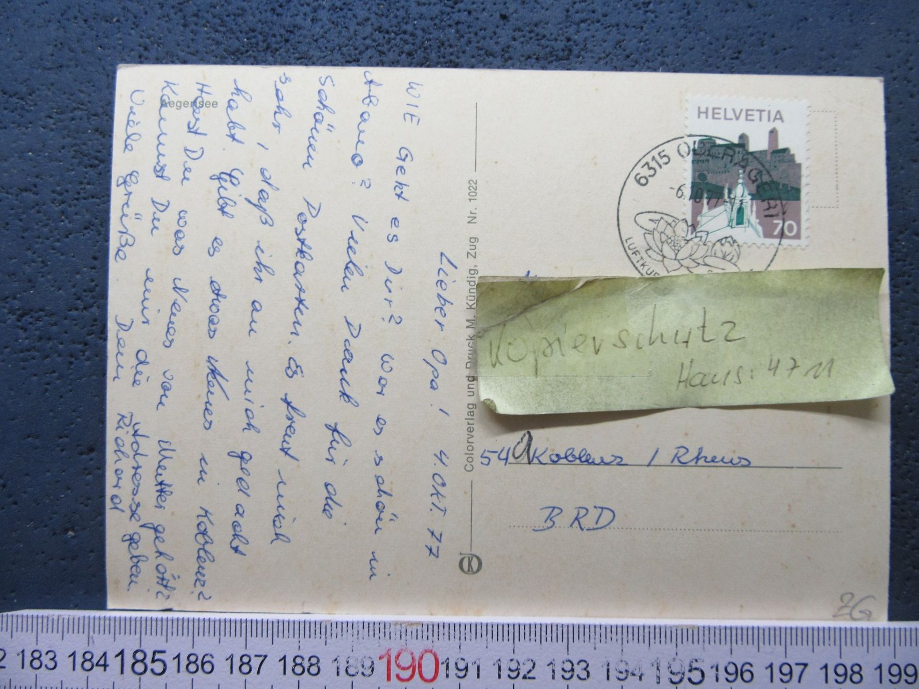 Cartoline postali: AEGERISEE 1977 ZG AK – Usato da Ettingen venduto da Hausi4711 1