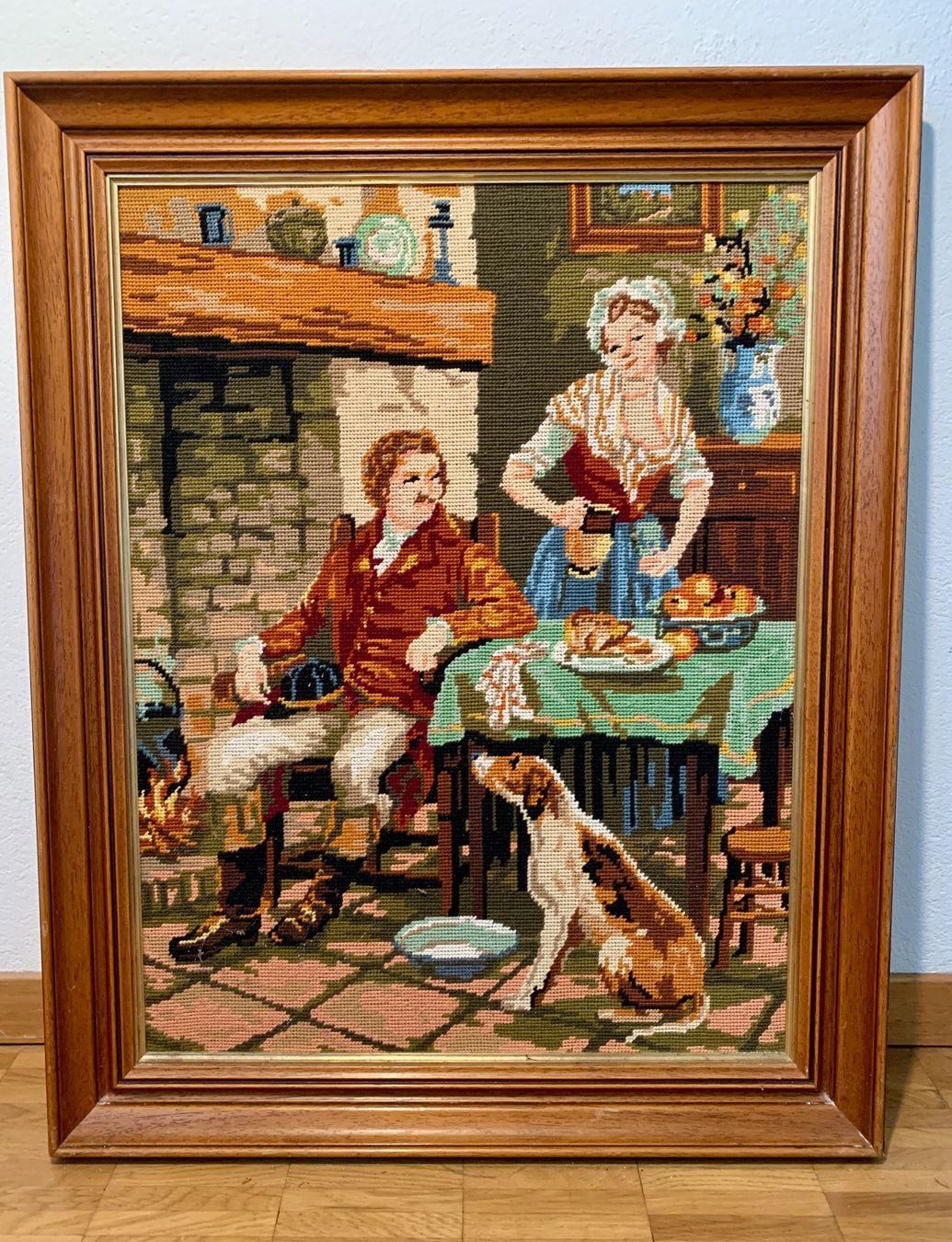 Dipinti: Gobelin Gemälde / Stickbild Küchenszene – Usato da Zürich venduto da Les_Zurichois