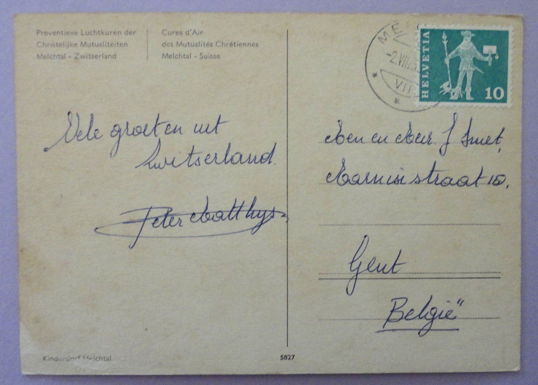 Cartoline postali: Melchtal – Usato da Fétigny venduto da Billy2miny 1