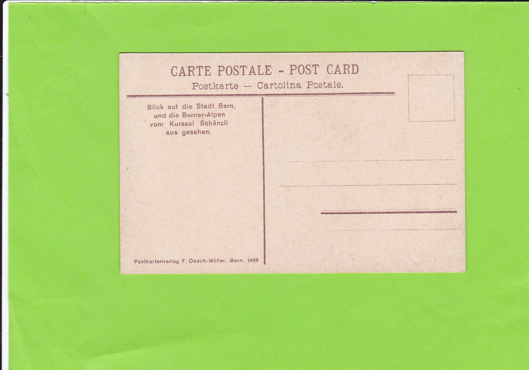 Cartoline postali: Bern-vom Kursaal Schänzli aus – Usato da St. Peterzell venduto da neckertal 1