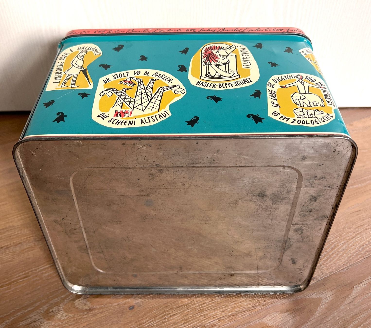 Dosen: Rare Blechdose  "Läckerli-Huus, Basel" (André Klein) 1957 – Gebraucht aus Rothrist von Brandystar 8