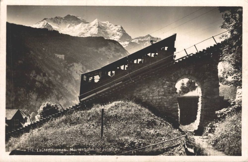 Lauterbrunnen, Mürrenbahn, Jungfraubahn, Postkarte 1952 (Gebraucht) in ...
