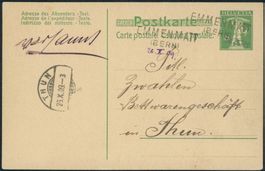 BE Emmenmatt - Stabstempel - Karte - ab Ried - Lauperswil