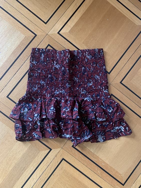 Jupe Isabel Marant Grande Ligne - Taille 40 - Noir Et Blanc - Soie Et Lin - Occasion Très Bon état