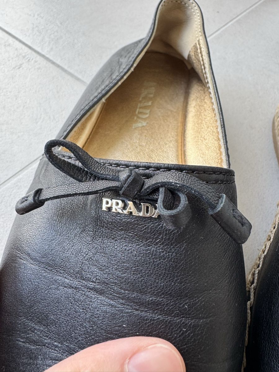 Prada Scarpe da donna: Prada Espadrilles schwarz Leder Grösse 37.5  – Nuovo (secondo la descrizione) da Root venduto da schnaeppliprise 1