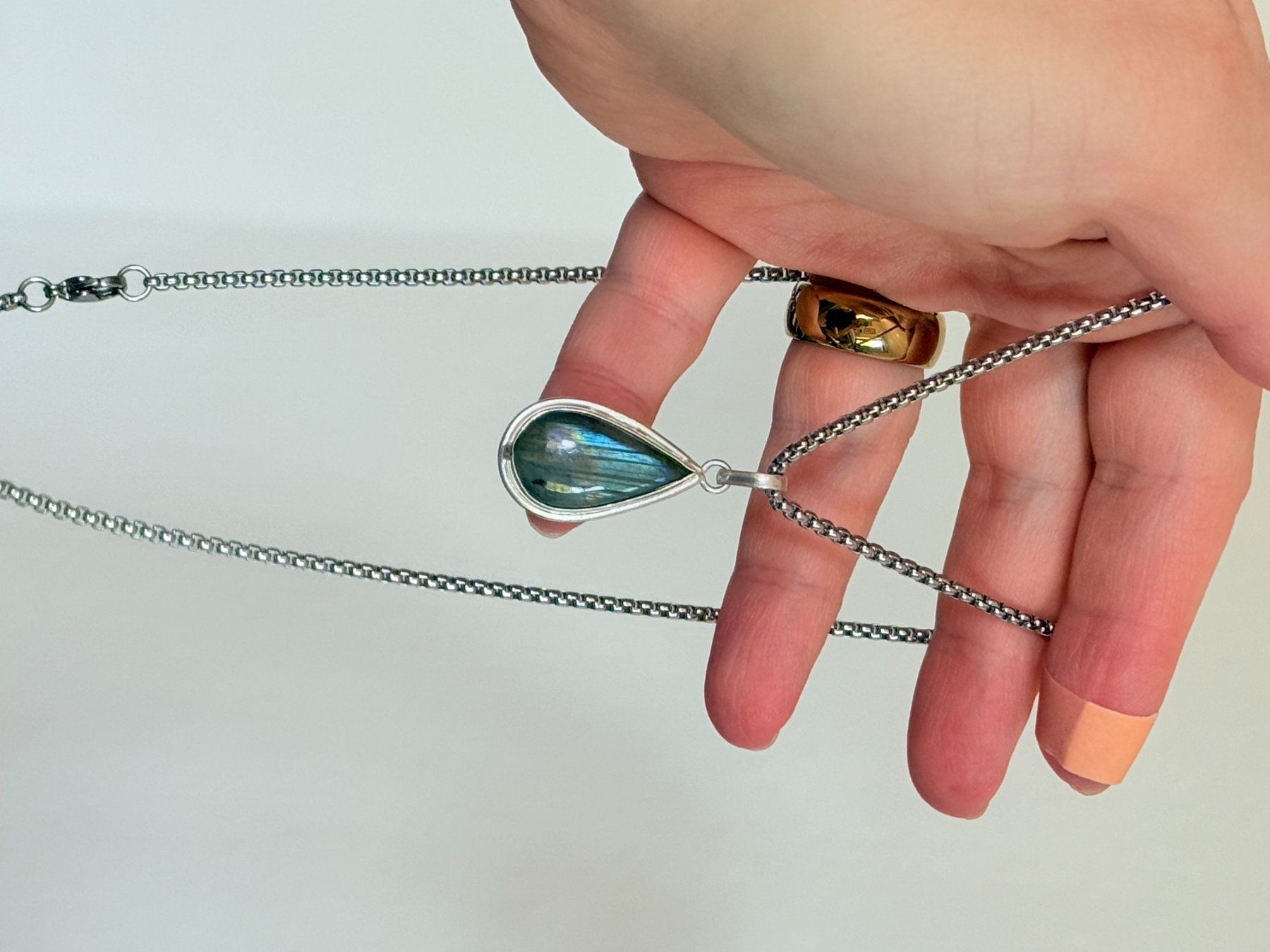 Catenine: Collier avec pendentif larme en labradorite – Nuovo e nell'imballaggio originale da Genève venduto da AWWA 8