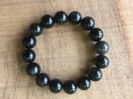 REGENBOGENOBSIDIAN  ARMBAND 16cm / KUGELN 12mm