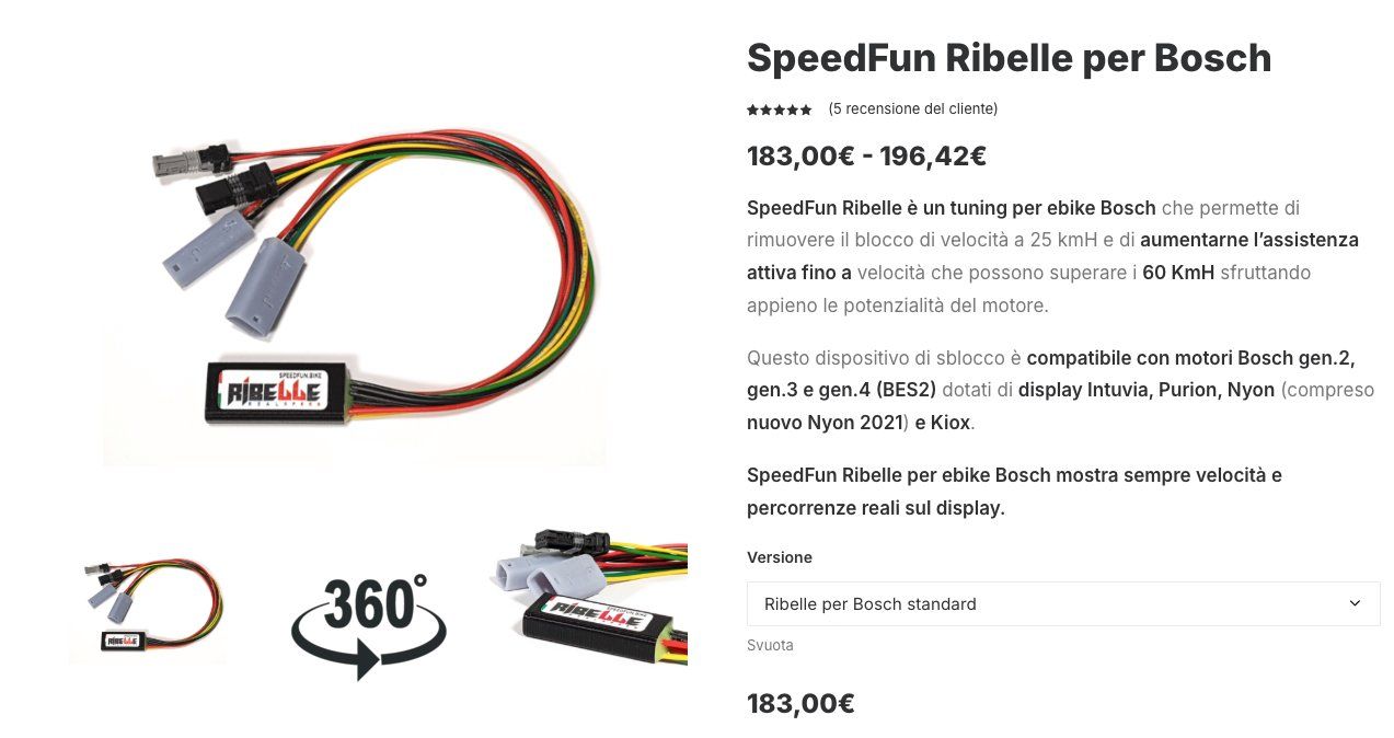 Pièces détachées: SpeedFun Ribelle per Bosch – D'occasion à Bigorio par ser_mb8h 1