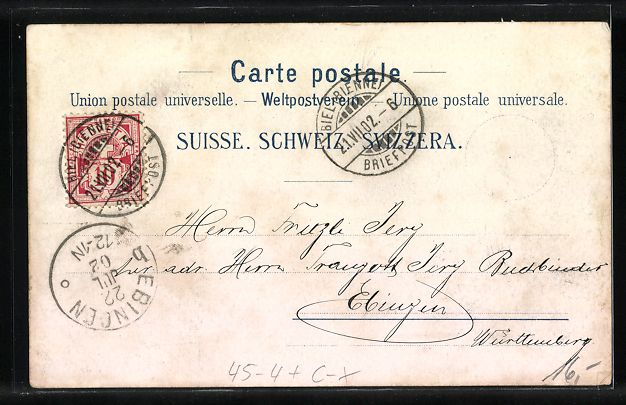 Ansichtskarten: Litho Biel, Bern Kant.Gesangs- u. Turnfe – Gebraucht aus Berlin von bartko-reher 1