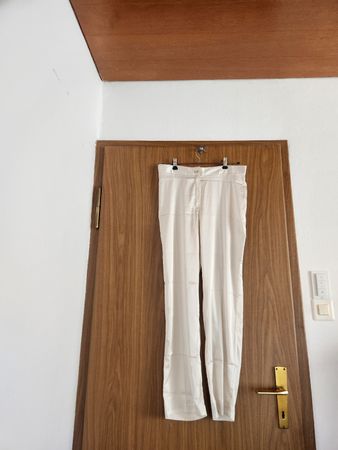 Pantalon large satiné crème, parfait pour l'été ! Taille L