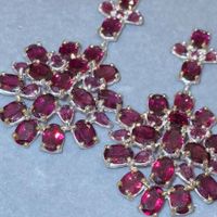 Grand Purple Garnets Earrings SS925 & 14k Gold Vermeil