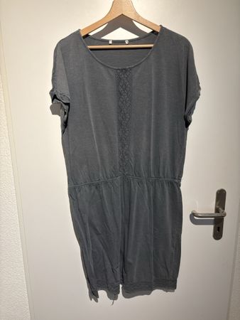Esprit Kleid, Grau mit Spitze, Gr. L, KLEINER DEFEKT