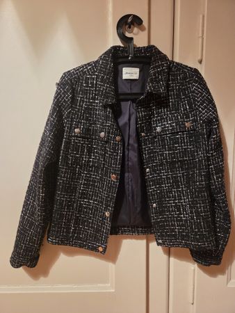 Veste Maison 123 tweed noir blanc femme