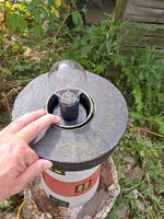 Handgemachter Beton-Leuchtturm ? für draußen ? mit Licht
