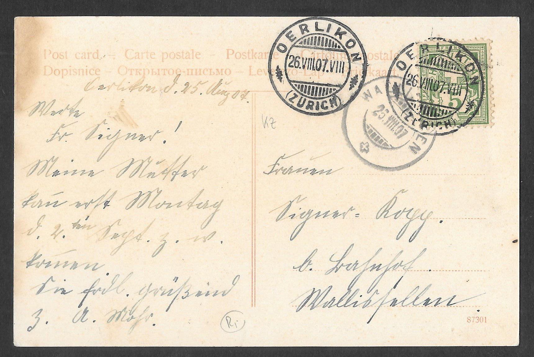 Cartoline postali: Zürich Oerlikon Allenmoos – Usato da Olten venduto da clotaldi 1