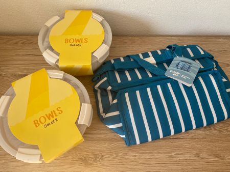 Kühltasche gestreift und 2 x 2er Set Bowle neu