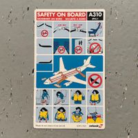 Swissair „SAFETY ON BOARD“ Karte, Airbus A310 IPH/1 Original