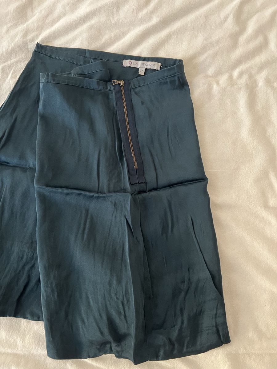 Gonne: Stylish Silk Mini Skirt, Dark Green – Usato da Zürich venduto da jus_sw7l 1