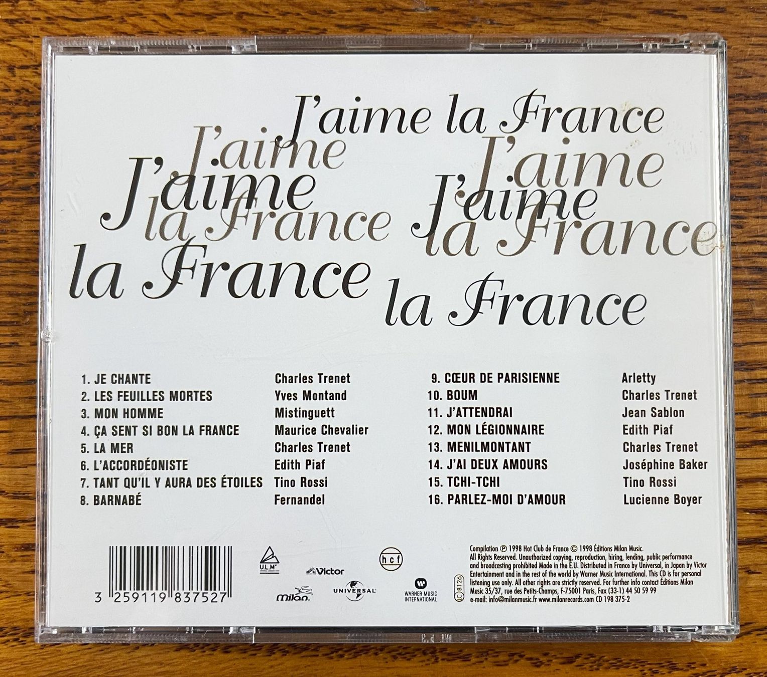 CD: J`aime la France CD – Usato da Oftringen venduto da Vucki 1