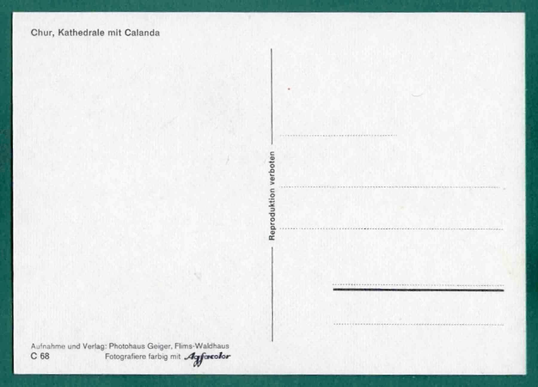 Cartoline postali: Chur, Kathedrale mit Calanda, ungelaufen, Grossformat, – Usato da Sargans venduto da Hausi1951 1