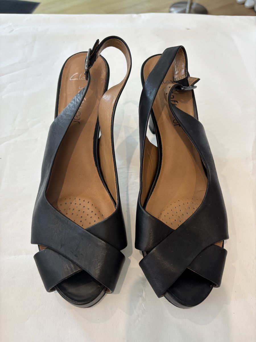 Clarks Scarpe da donna: Clarks Highheels Leder schwarz Grösse 8  – Usato da Burgdorf venduto da VouSchoen