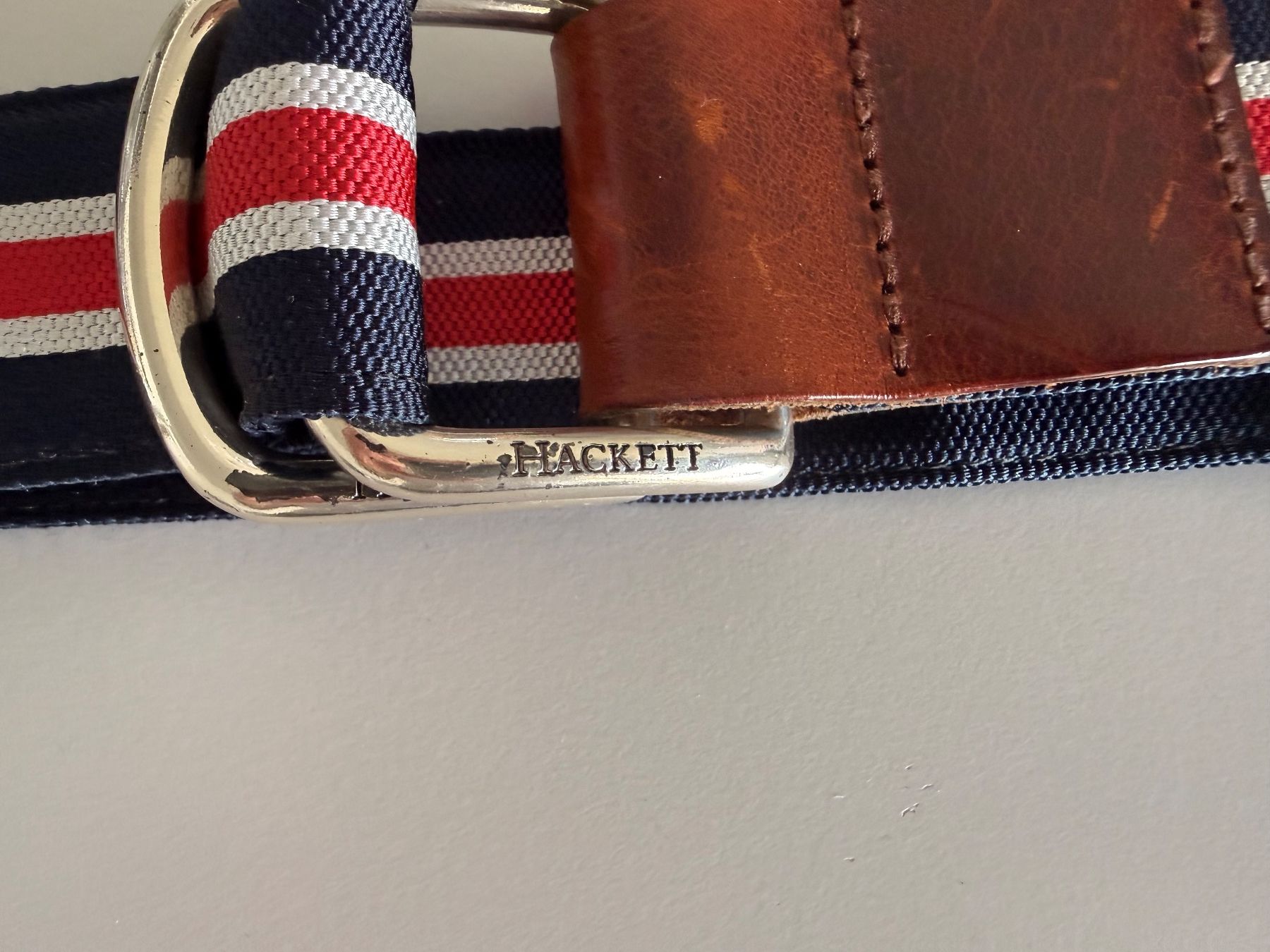 Gürtel: Hackett Gürtel gestreift Leder Textil L 112cm – Gebraucht aus Oberwil b. Zug von hallihallo12 2