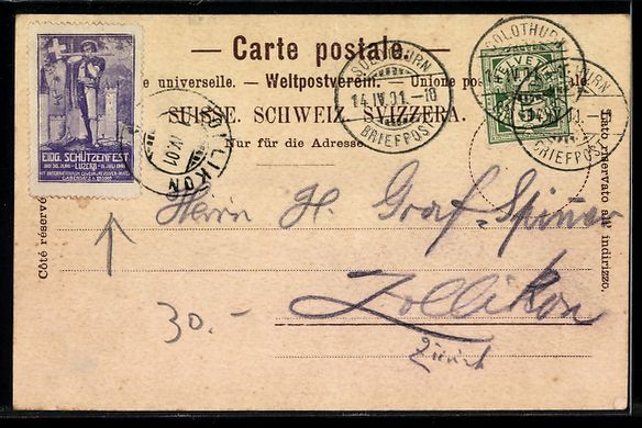 Cartes postales: AK Solothurn, Concertsaal, 1901 – D'occasion à Berlin par bartko-reher 1