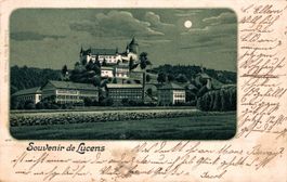 Souvenir de Lucens. Schloss Lucens im Mondlicht, 1899
