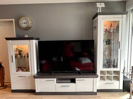 Mod. Landhausstil 7 Schränke weiss anthrazit